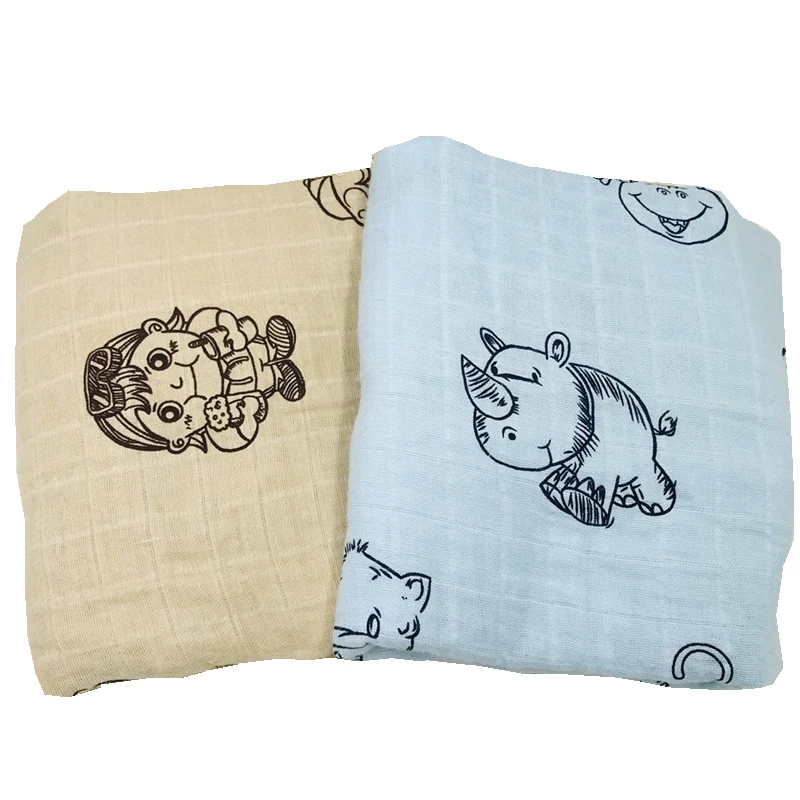 وحيد القرن 100% القطن العضوي لينة الطفل بطانية من الموسلين التقميط تلقي بطانية لحديثي الولادة قماط الرضع الكمال #4