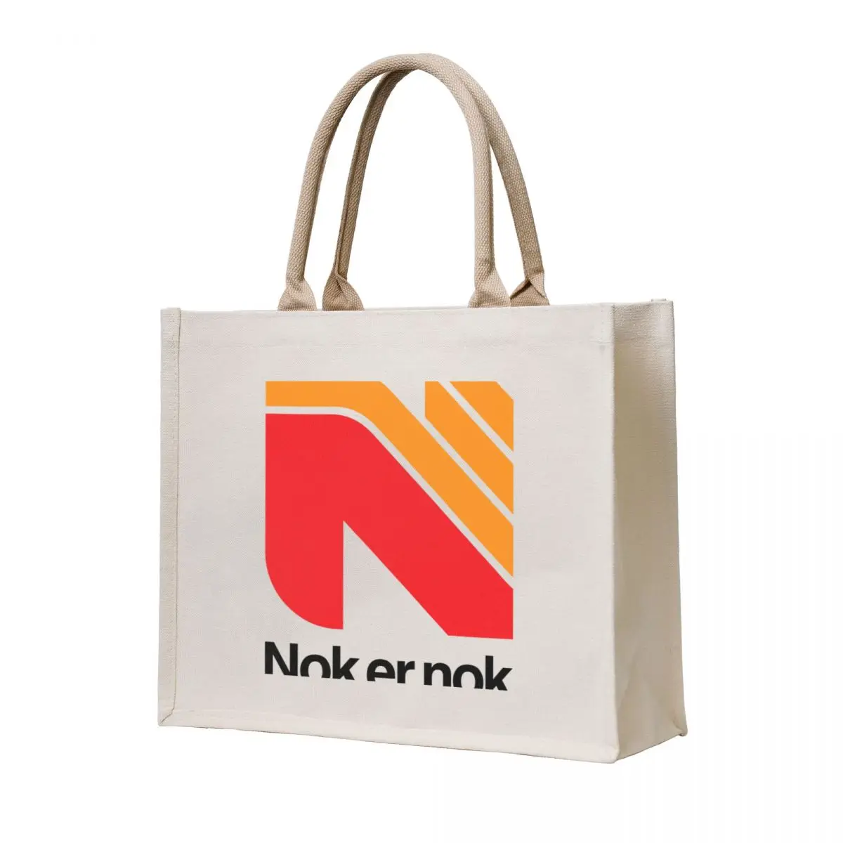 

Nok er nok - Vertical Tote Bag canvas tote foldable reusable bag Shopping bags custom fabric bag
