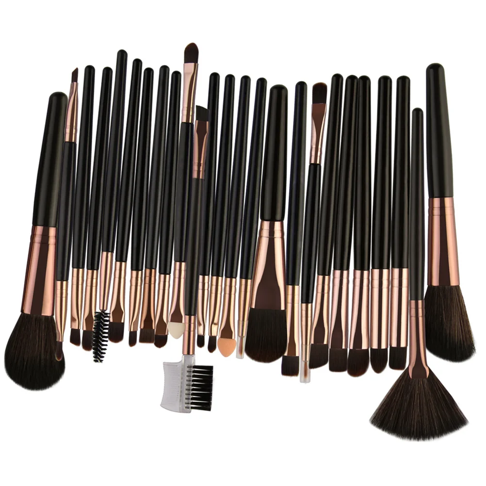 Juego de brochas de maquillaje de 25 uds, cerdas de nailon de alta calidad, mango de plástico, brochas cosméticas para maquillaje de mujer