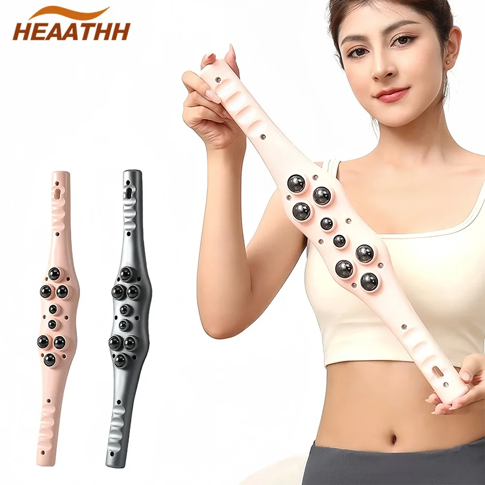 

Multi-Functional Roller Ball Massage Stick, Back Meridian Unblocking Trapezius Shoulder Neck Kneading Abdomen, Massage Scraping