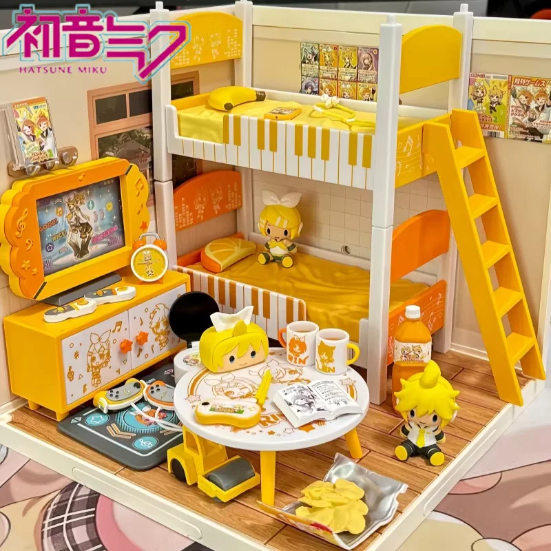 re-ment-hatsune-miku-kagamine-rin-len-scena-in-miniatura-figura-blind-box-decorazione-da-scrivania-modello-giocattolo-da-collezione