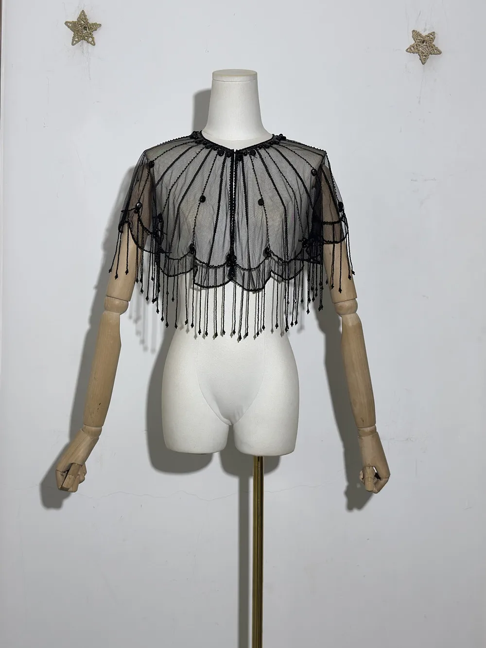 

Новинка 2023 года, шаль из бисера, длинная кисточка, Cheongsam, облако, плечо, ручная работа, бисер, модный показ, шаль в древнем стиле для студии