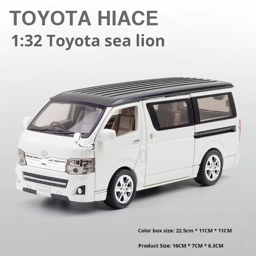 1:32 Schaal Auto Speelgoedautomodellen Legering Diecast MPV Deuren Geopend Trek Geluid Licht Zakenreizen Voertuig Cadeautjes voor Jongens