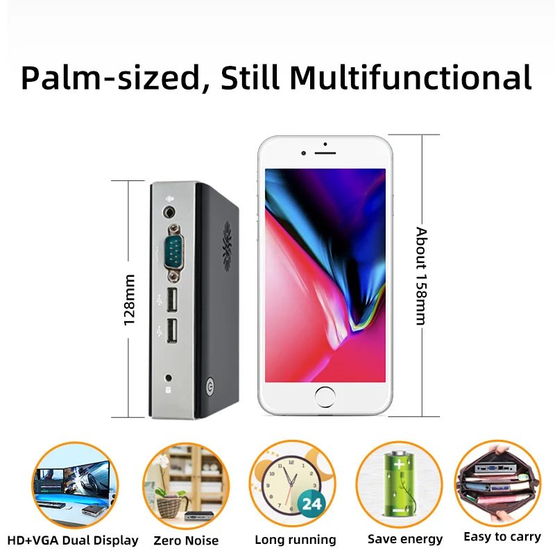 كمبيوتر جيب صغير Windows10 N2840 ثنائي النواة 4 جيجا بايت رام 64 جيجا بايت Ssd واي فاي Rj45 جيجابت لان كمبيوتر صغير #4