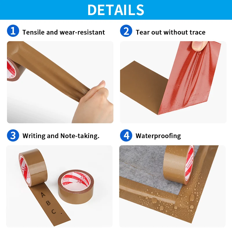 20M high adhesion strong brown cloth tape single-sided tape waterproof windproof thickened repair wear-resistant tape