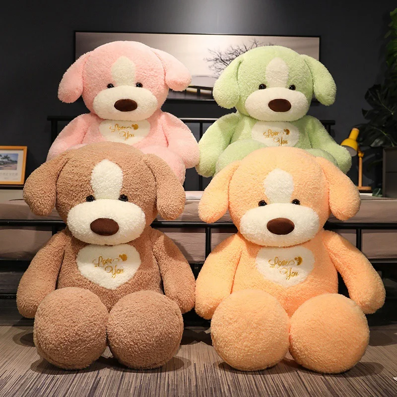 Cartoon Cute Big Size Dog Plush Toy Kawaii Soft Stuffed Animal Puppy Pillow Plushie Doll Home Decoration  Brithday Gifts