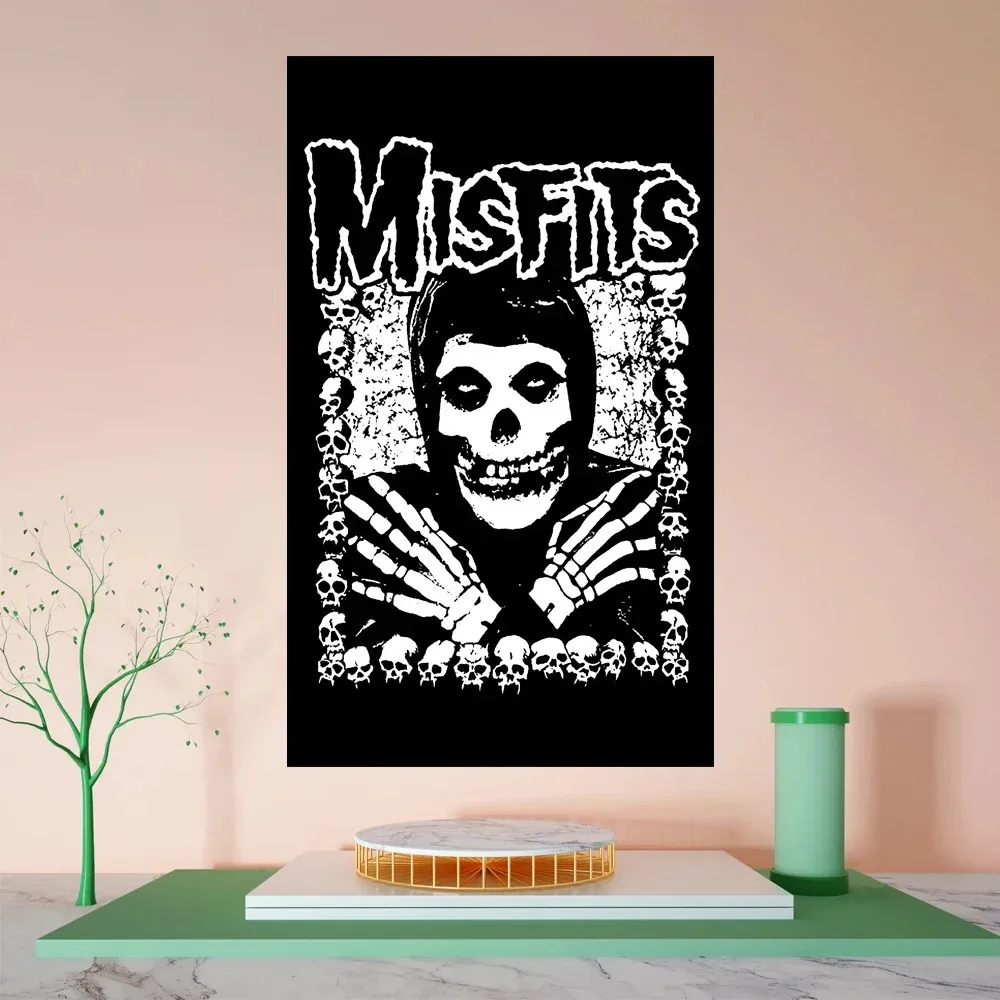 Misfits Band Poster Banner Flag, Hanging Game Pool Hall Decorated With Mural Tapestry