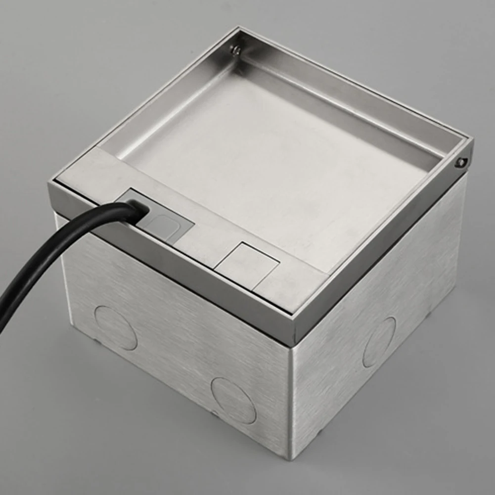 Waterproof Embedded Socket Box with Stainless Steel Panel Perfect for Concealed Power Access in Various Environments