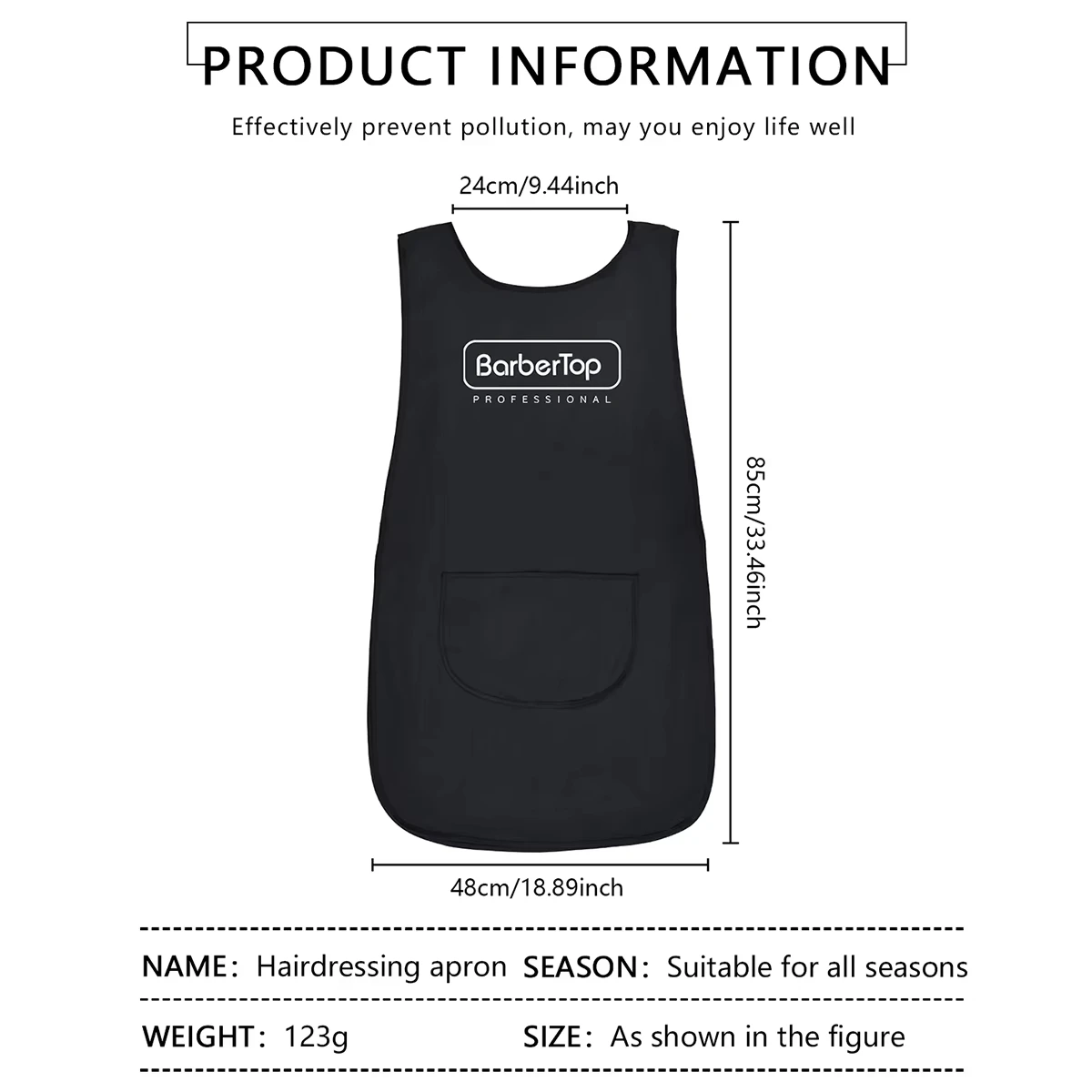 Barbertop Black Stylist Apron Waterproof Hair Salon Tool for Coloring Shampoo Haircuts Essential Cloth Wrap Hairdressing - view 3