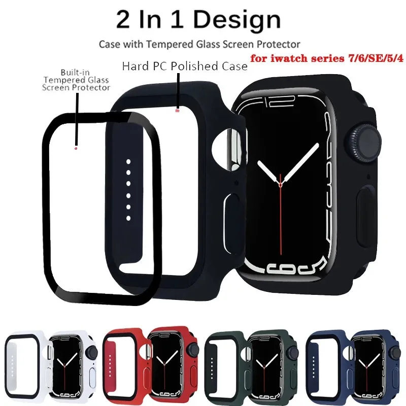 Tempered Glass Screen Protector For Apple Watch Series 8 7 6 5 4 9 SE 2023 41mm 45mm 44mm 40mm Iwatch Protective Film Protection