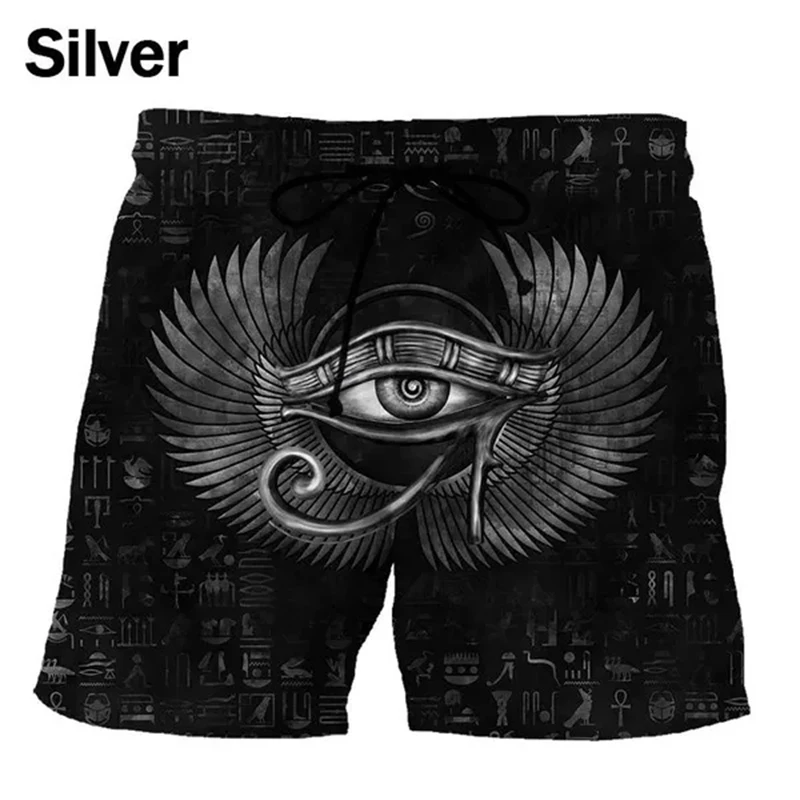 Eye of Horus 3d Print Shorts Summer Men\'s Fashion Street Egyptian Gods Casual Beach Shorts Swim Skateboard Sports Short Pants