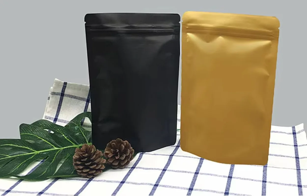 

50 Pack Resealable Matte Aluminum Foil Bags - Stand-Up Pouch with Aroma Seal for Coffee, Candy, Sugar, Wedding Favors & Storage