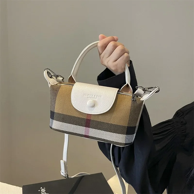 

2025 New Fashion Mini Small Square Bag New Casual One-Shoulder Retro Plaid Hand-Held Crossbody Women's Bag
