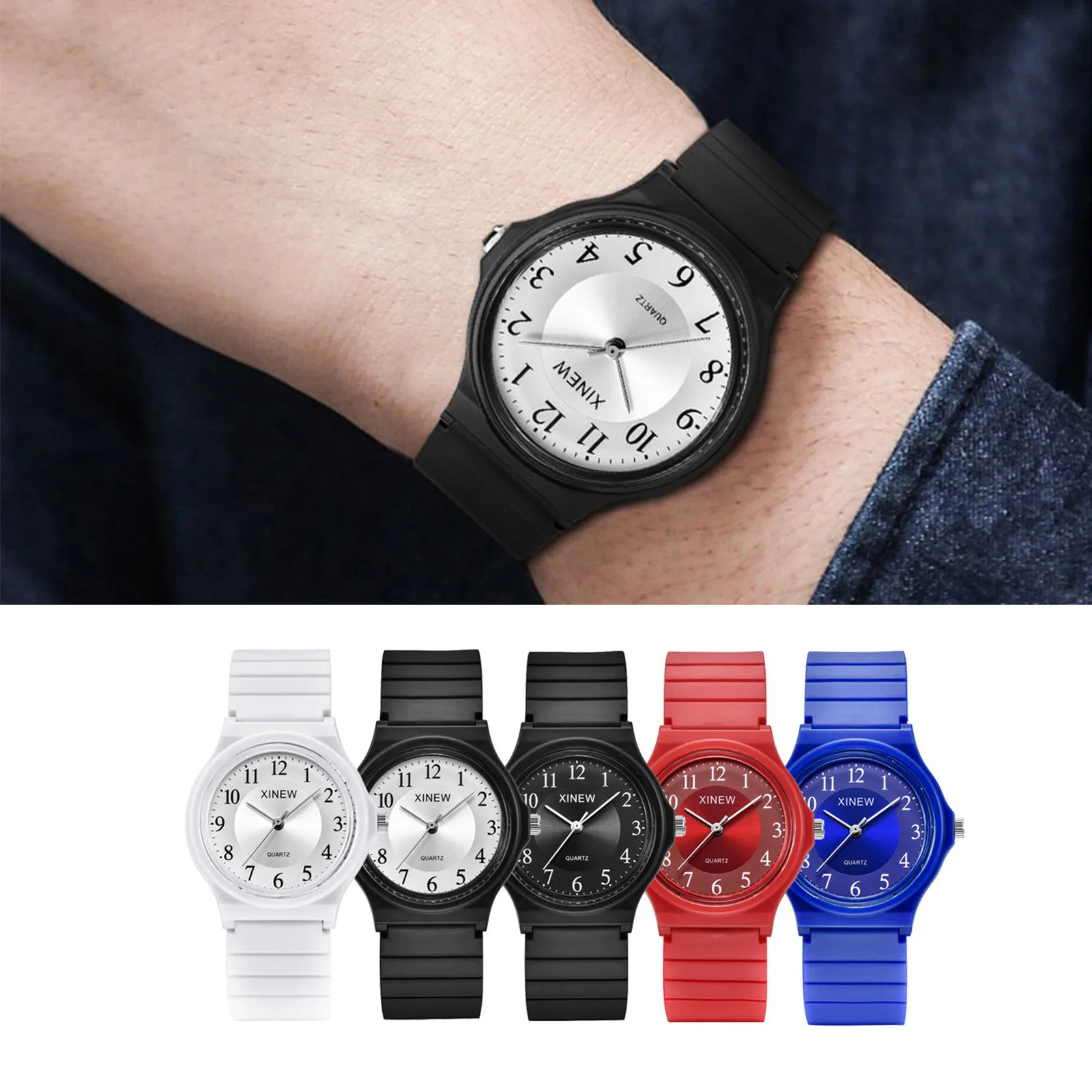 Ultra-thin Unisex Children Watch Silicone Sports Watch Analog Quartz Wristwatch