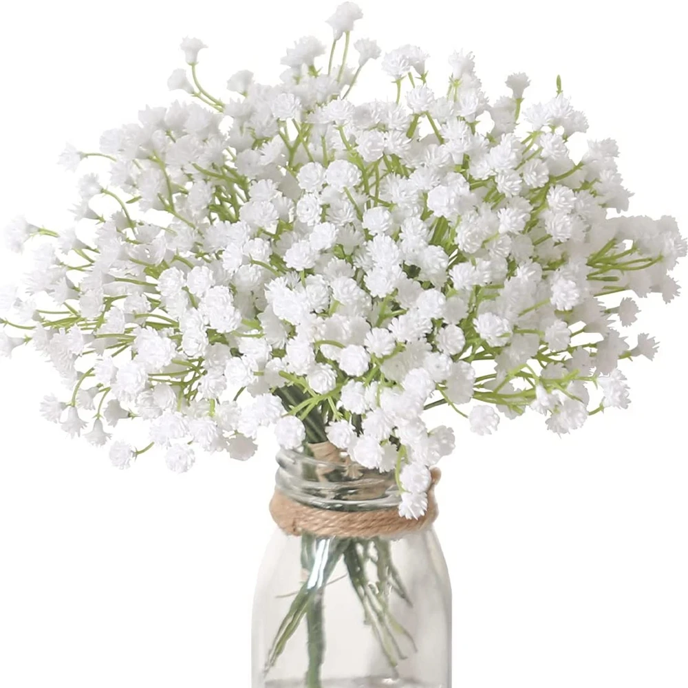 Artificial Plastic Gypsophila Flores, Flores falsificadas Bouquet, Babies Breath, Home Decor, Acessórios de Decoração do Casamento, 1 Pc, 3 Pcs, 5Pcs