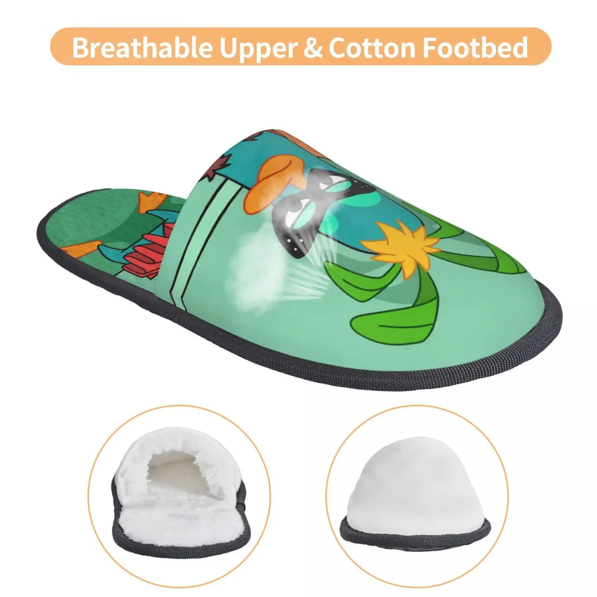 페리 더 플래티퍼스 슬리퍼 거실용 귀여운 오리 모양 부드러운 가정용 털 슬리퍼 미끄럼 방지