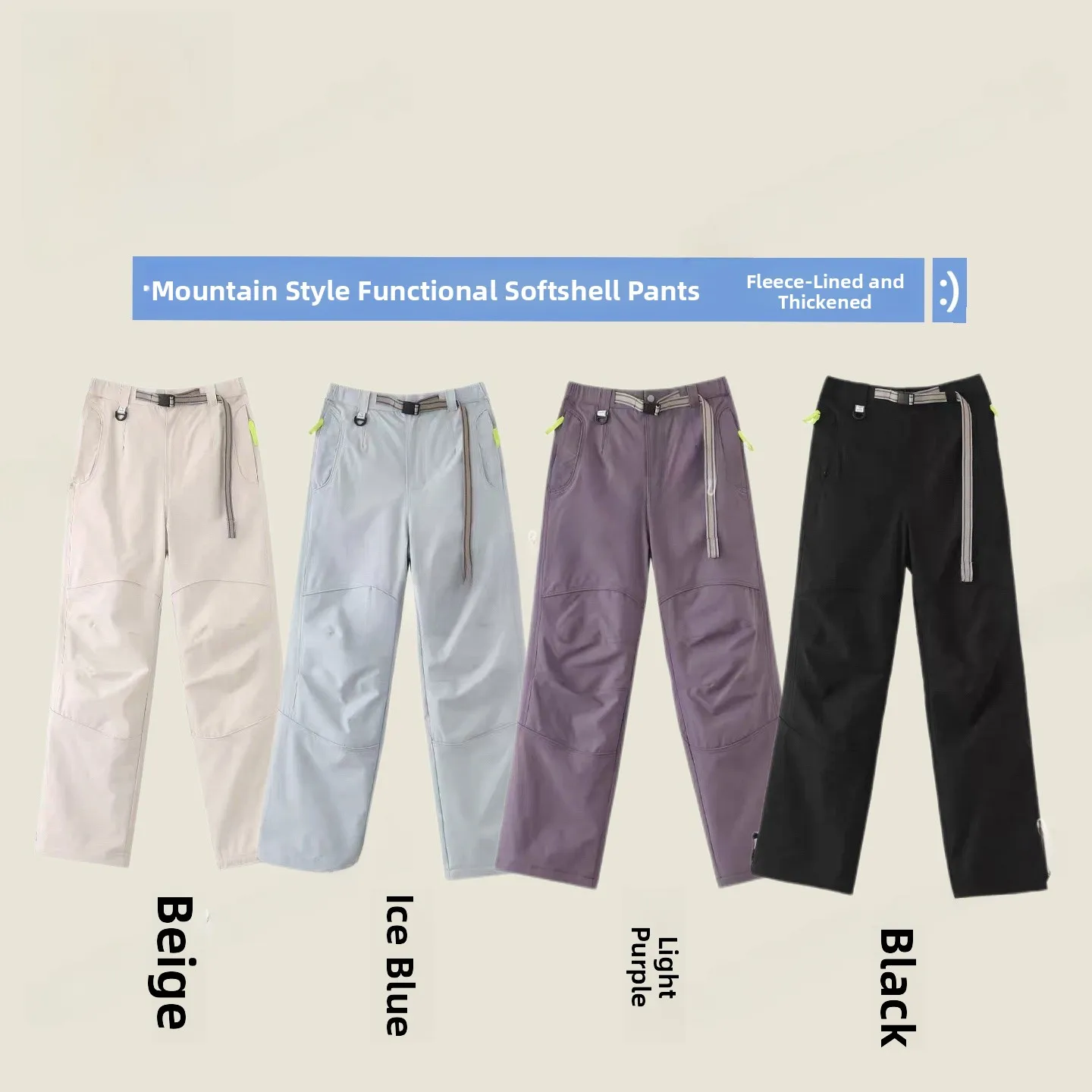 

Утепленные флисовые ветрозащитные водонепроницаемые зимние повседневные брюки для пар, походные брюки прямого кроя со средней посадкой, цвет хаки