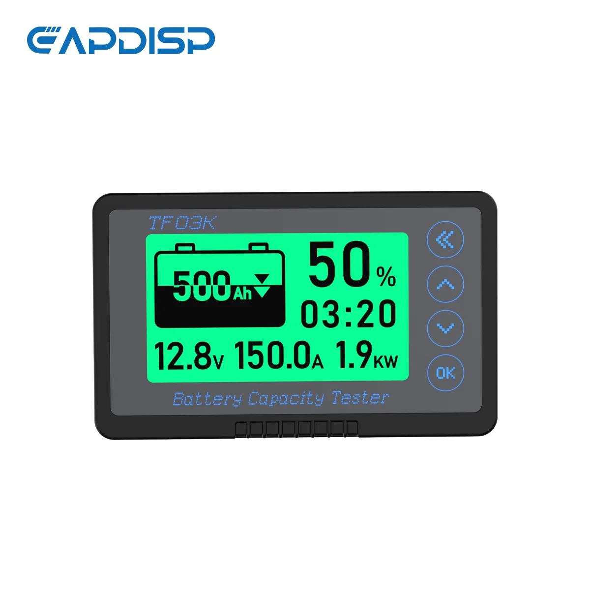 TF03KH 500A Battery Monitor With Shunt For 8V-120V Battery Pack For RV Golf Cart Solar Panel Scooter With LCD Backlight Screen