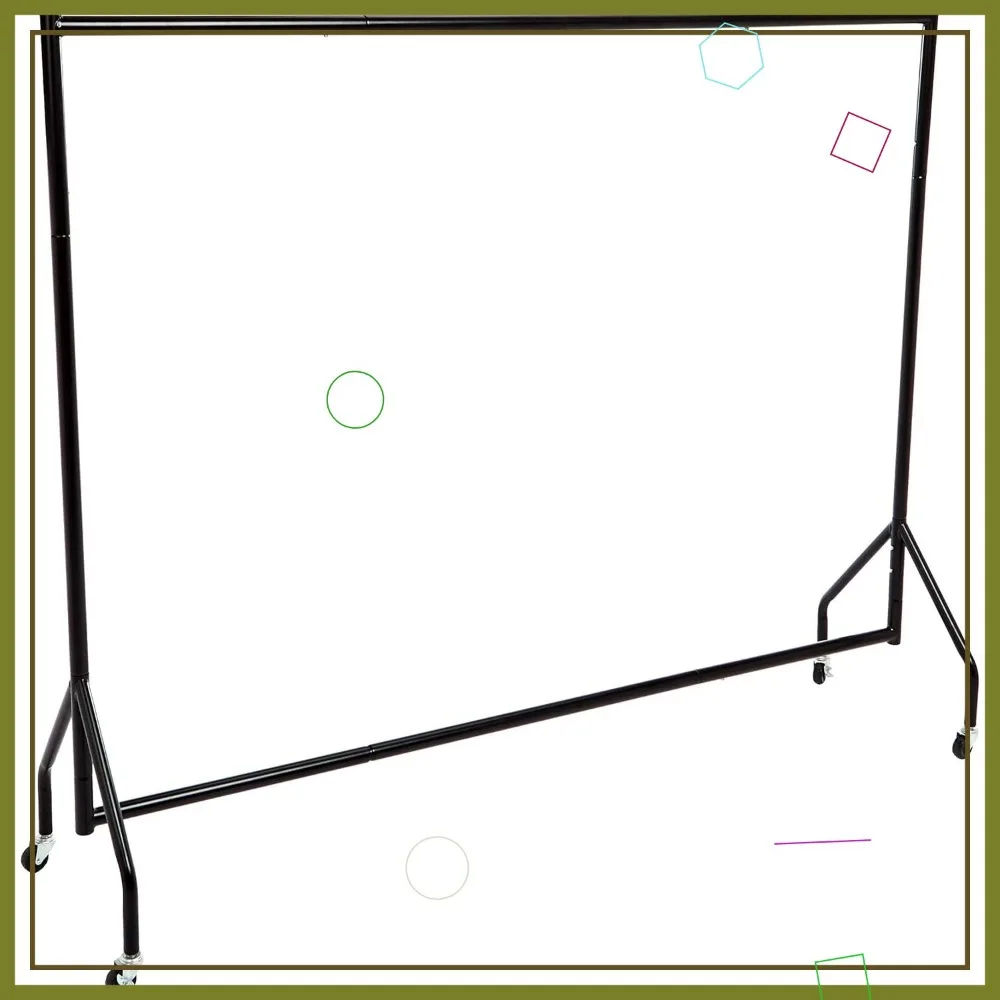 

Сверхмощная вешалка для одежды на колесиках, черный органайзер для одежды 1,82 x 1,52 м для демонстрации и хранения вещей