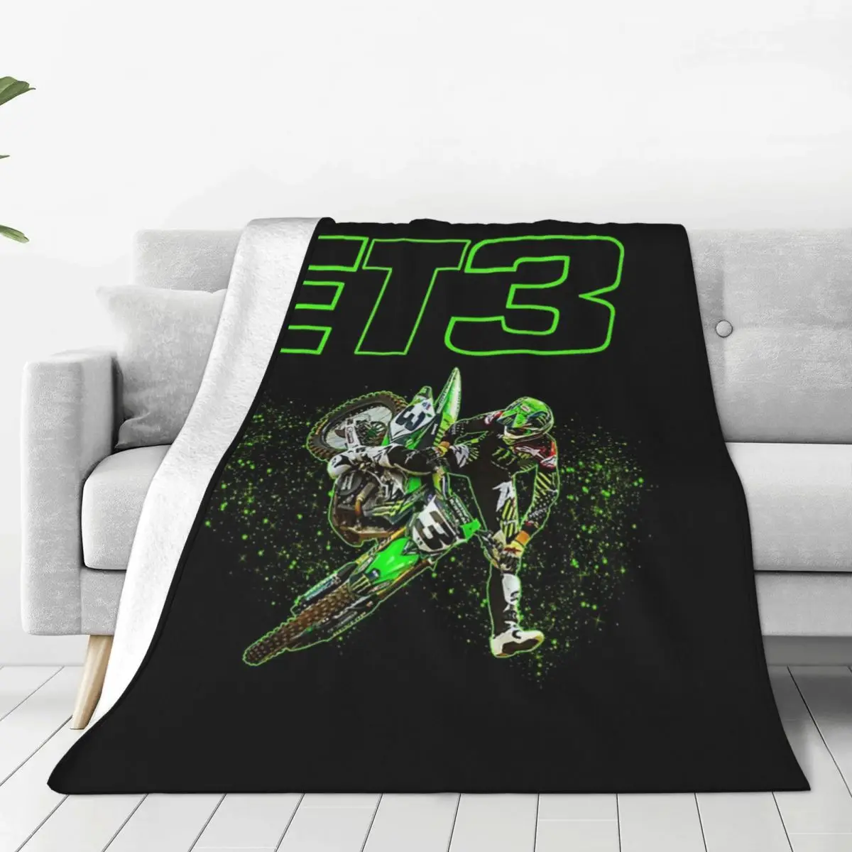 Motocross And Supercross Champion Eli ET3 Tomac Blankets Fleece Sofa Throw Blankets For Home Bedroom Throws Bedspread Quilt