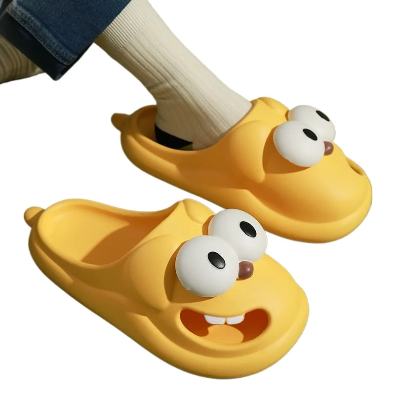2024 New Cartoon Big Eye Dog Closed-Toe Slippers Female Home Sandals Home Outdoor Non-Slip Summer Indoor Ladies Summer