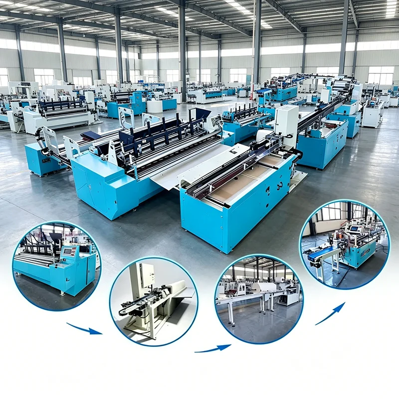 Fully Automatic Toilet Tissue Paper Making and Rewinding Machine Line with Packing Machine for Industrial Tissue Production