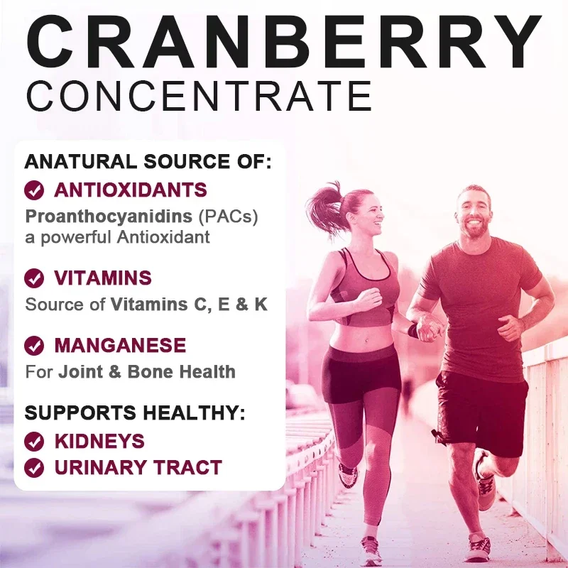 Organic Cranberry Capsules - Rich in Vitamin C - Supports Urinary System Health Bladder Health Potent Antioxidant