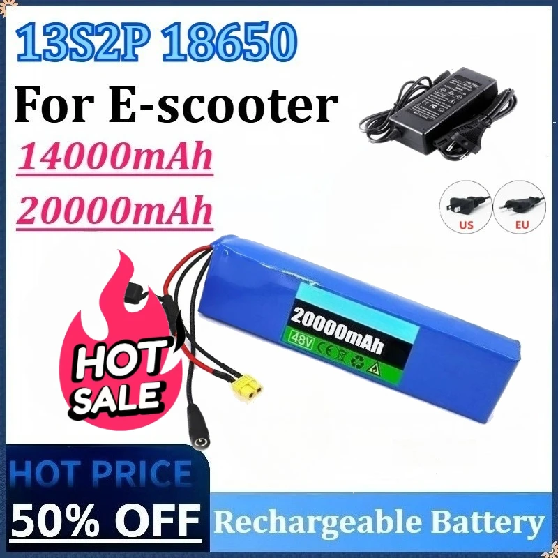 

13S2P 18650 48V 14000mAh/20000mAh for E-scooter Built-in BMS Circuit Protection Board with XT-60 Plug Rechargeable Battery Pack
