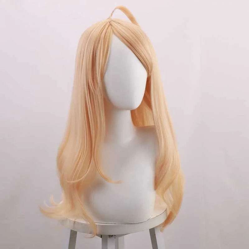 새로운 Danganronpa V3 Akane Owari 코스프레 가발 노란색 사이드 앞머리 애니메이션 가발 고온 실크 로즈 내부 네트워크