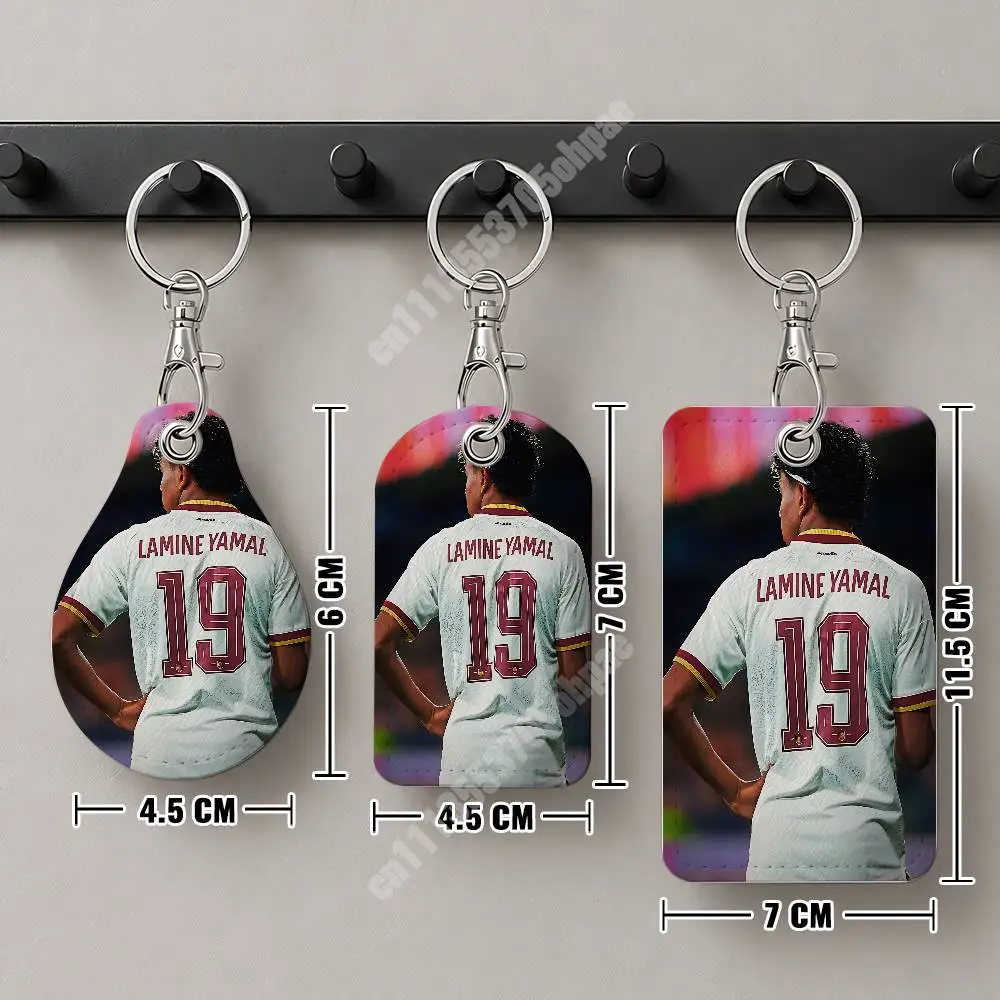 Spain Football L-Lamine 19 Y-Yamal Leather Keychain Card Holder for Airtag & Luggage Tags Casual Tracker Cover view 2