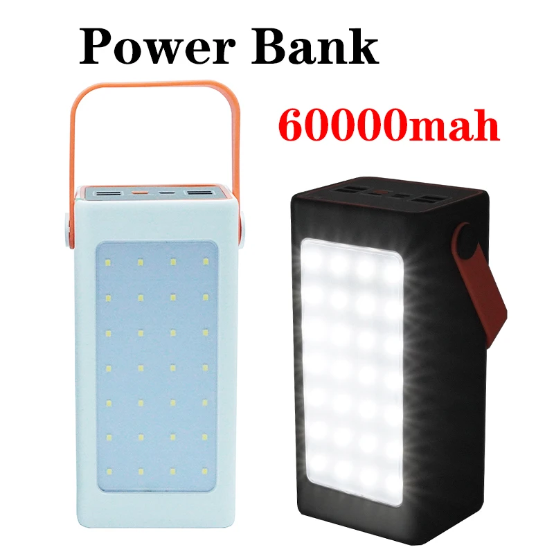 

Power Bank 60000mAh high capacity Type-C fast charging Powerbank Portable Battery Charger For iPad iPhone 15 Bluetooth headset