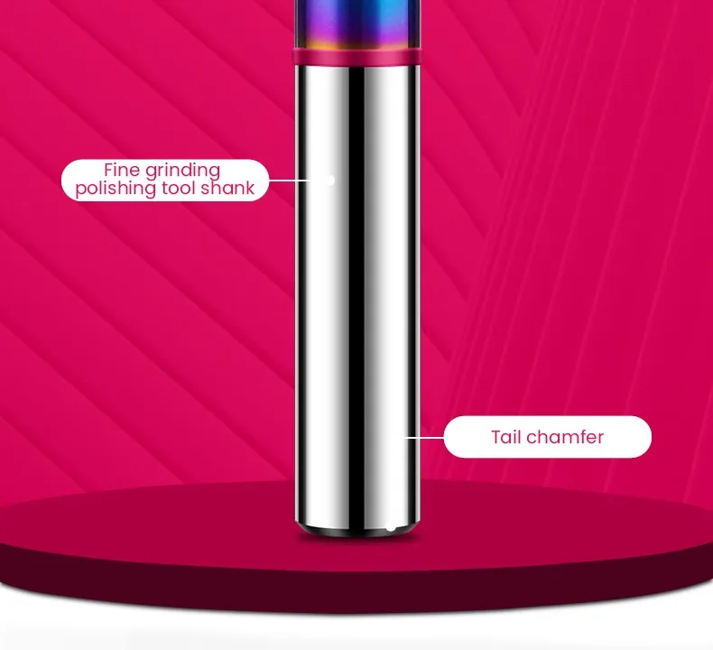 AZZKOR 2-Schneiden-Fräser mit farbiger Beschichtung aus Wolframstahl-Karbid für Aluminium, Kugelkopf-Fräser, CNC-Bearbeitung, Fräswerkzeug TGP-HRC60 – Detail 5