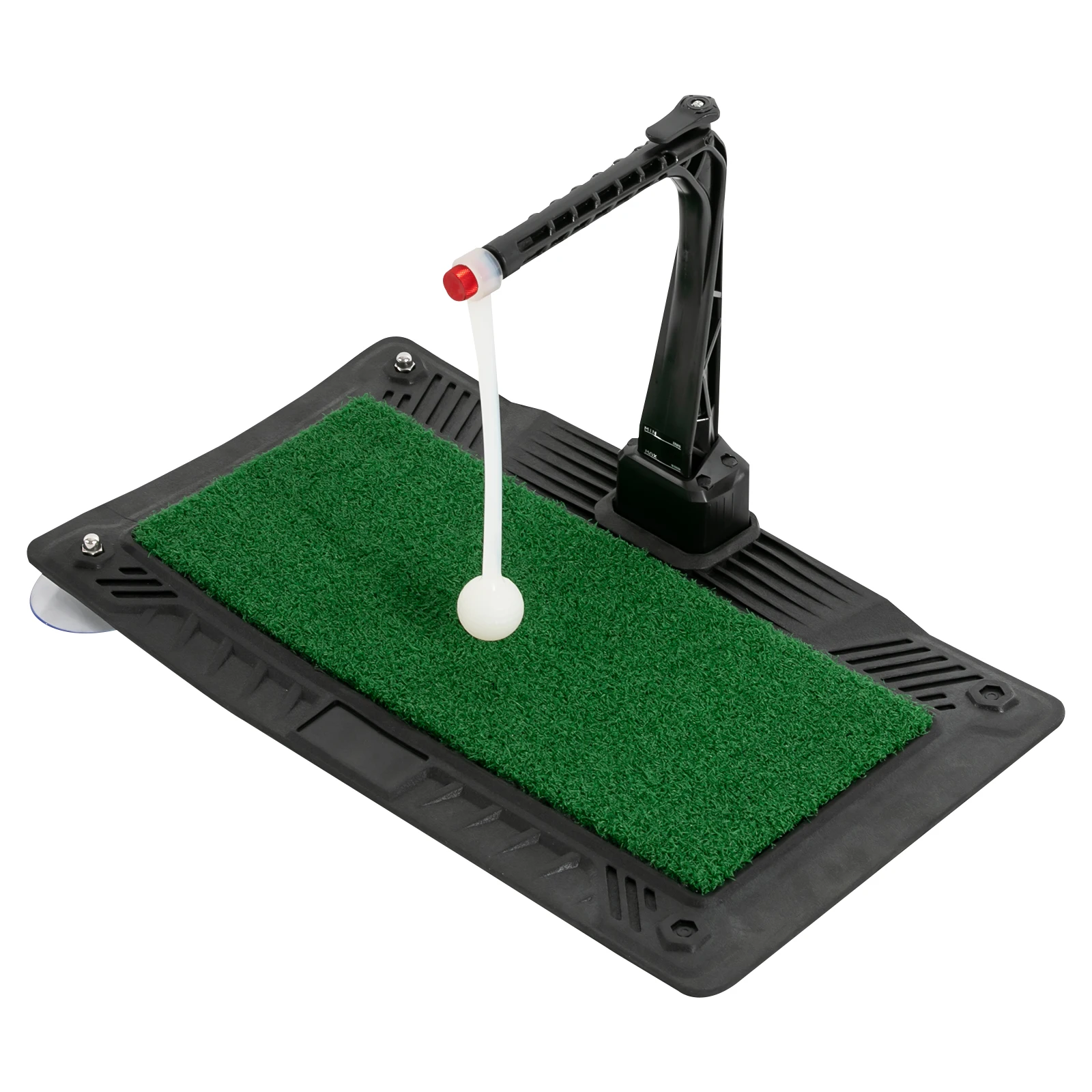 Golf Practice Swing Trainer Adjustable Height, 360° Automatic Ball Return Training Aid With Grass Mat, Portable Swing Corrector for Indoor Outdoor, UK Plug