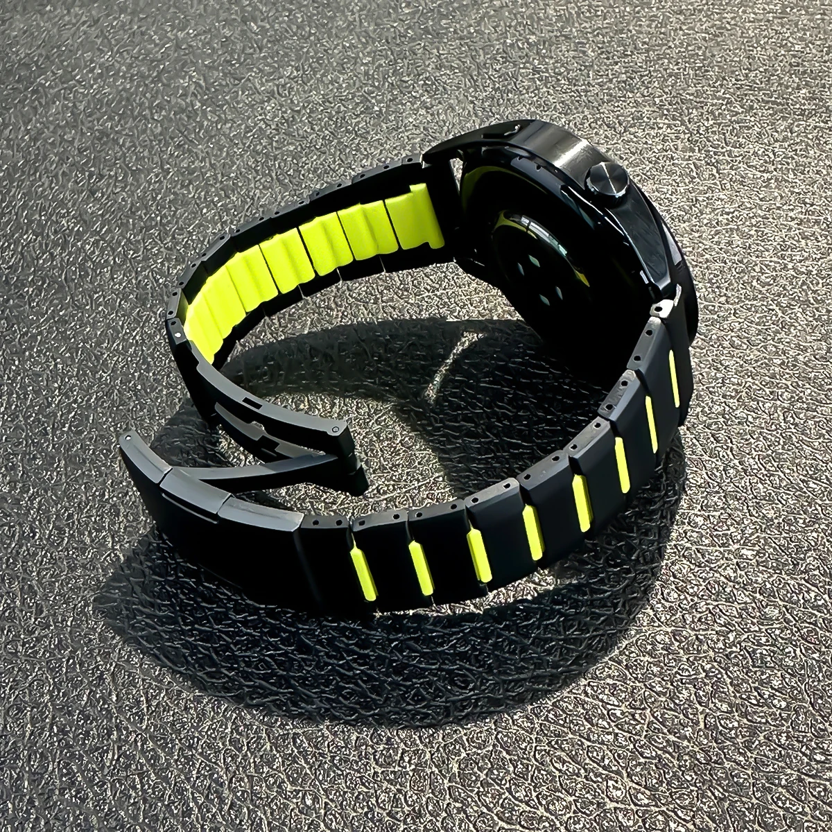 高級22mmステンレススチール製腕時計バンド-huawei-watch-5-4-gt-6-6pro-gt5-4-3-46mm対応、samsung-watch3-45mm対応-ラバーブレスレット