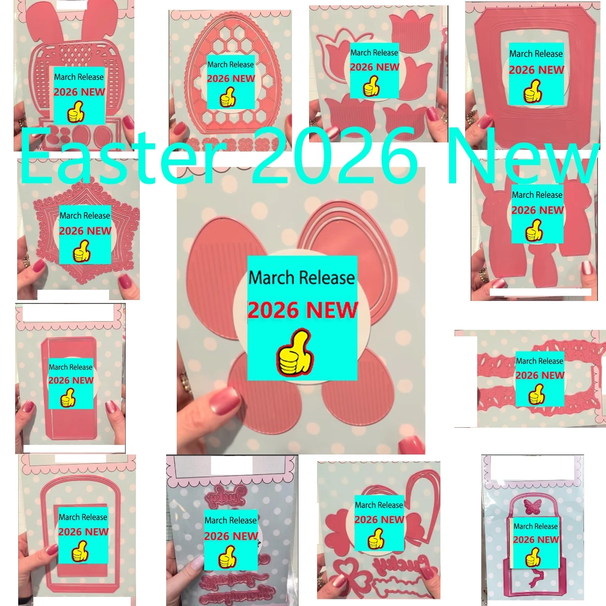 

Металлические вырубные формы для пасхальных яиц и кроликов, для тиснения, изготовления бумажных открыток, шаблон для рукоделия, DIY, ручная работа, новинка 2026 года