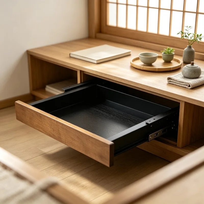 Under Desk Drawer Organizer, Silent Lockable Storage Box for Lifting Computer Table, Durable Add-on Tray with Soft-close Slide.