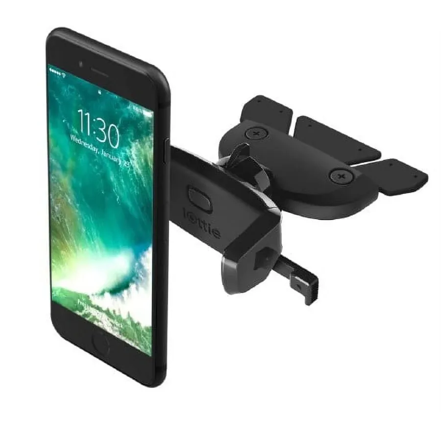 

Крепление для мини-дисков и держатель для телефона, черный, пластик, работа одной рукой, универсальный, поворотный просмотр.