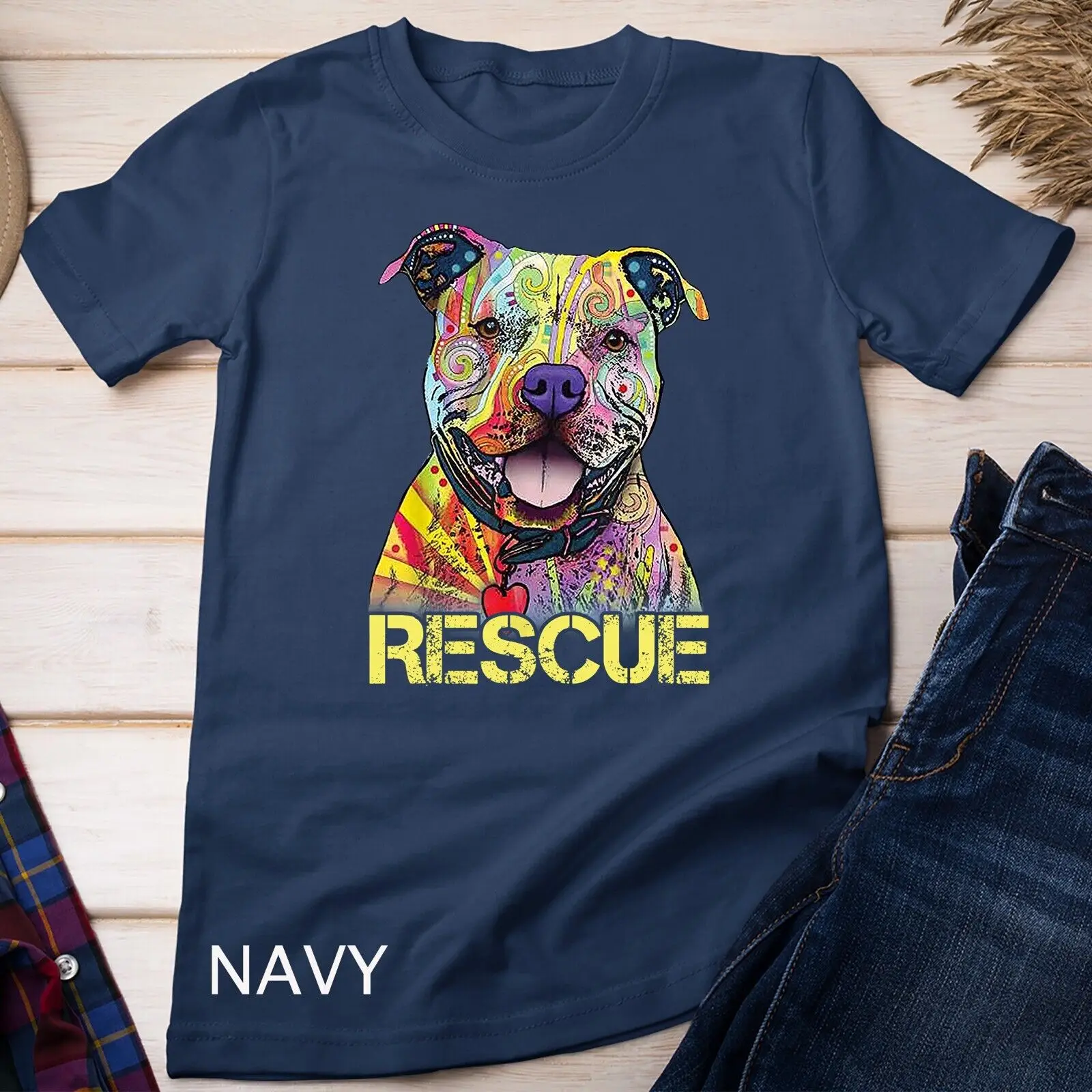 Спасательная собака Colorfull Pitbull Dog подходит не покупайте футболку унисекс футболка