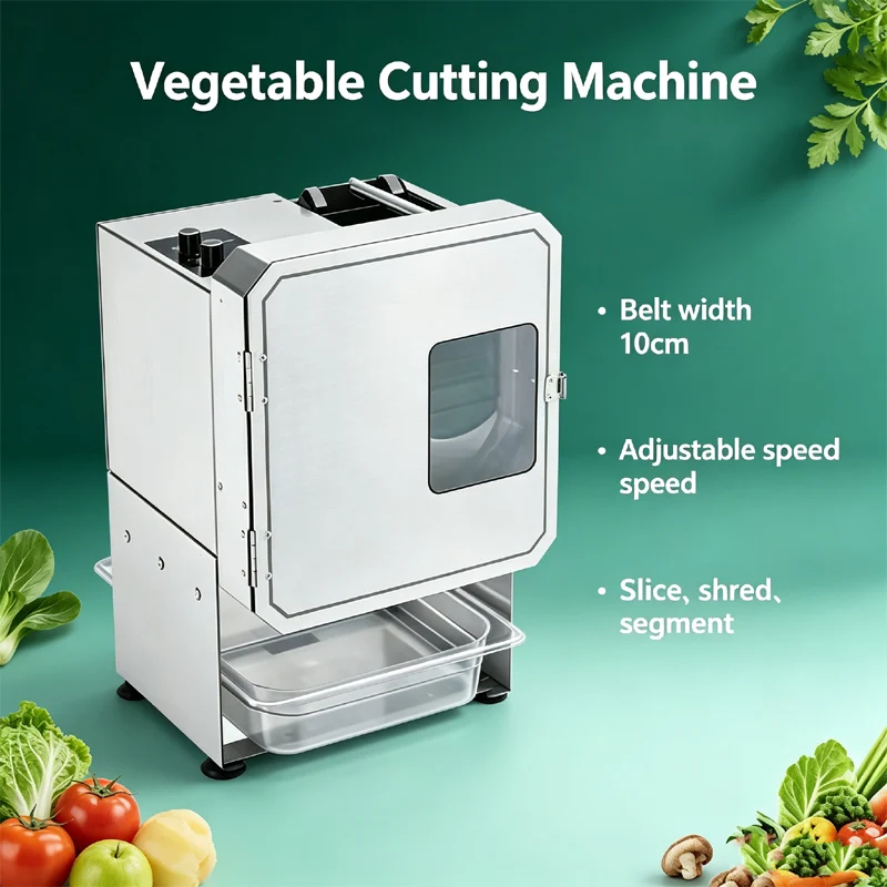Household Commercial Portable Electric Slicer Shredder Segmenter With Wide Feed Chute For Scallion Vegetable Cutting Machine