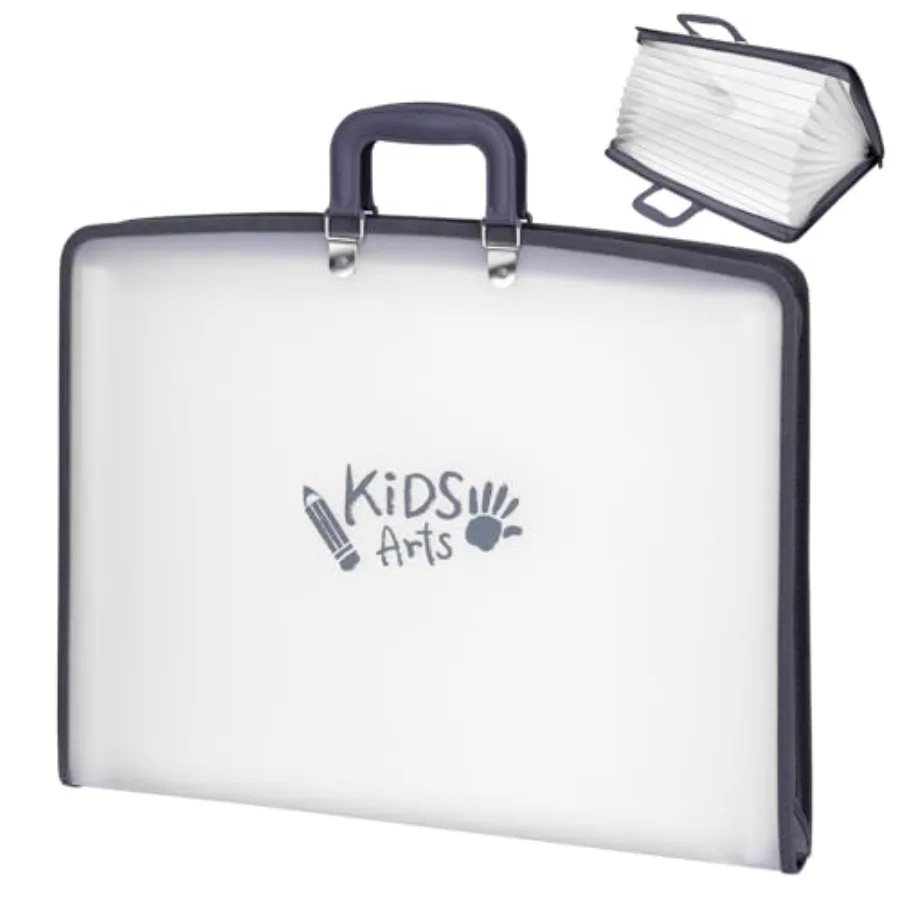 

11x17 Art Portfolio - Accordian File Organizer with 13 Pockets Art Portfolio for with Handle and Zipper Closure - Oxford Cloth