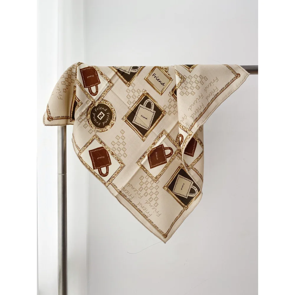 Szal z mieszanki jedwabiu i wełny, ciepły szalik zimowy, damskie szale, ręcznie rolowane chusty, kwadratowe bandany, akcesoria odzieżowe, 65 cm x 65 cm