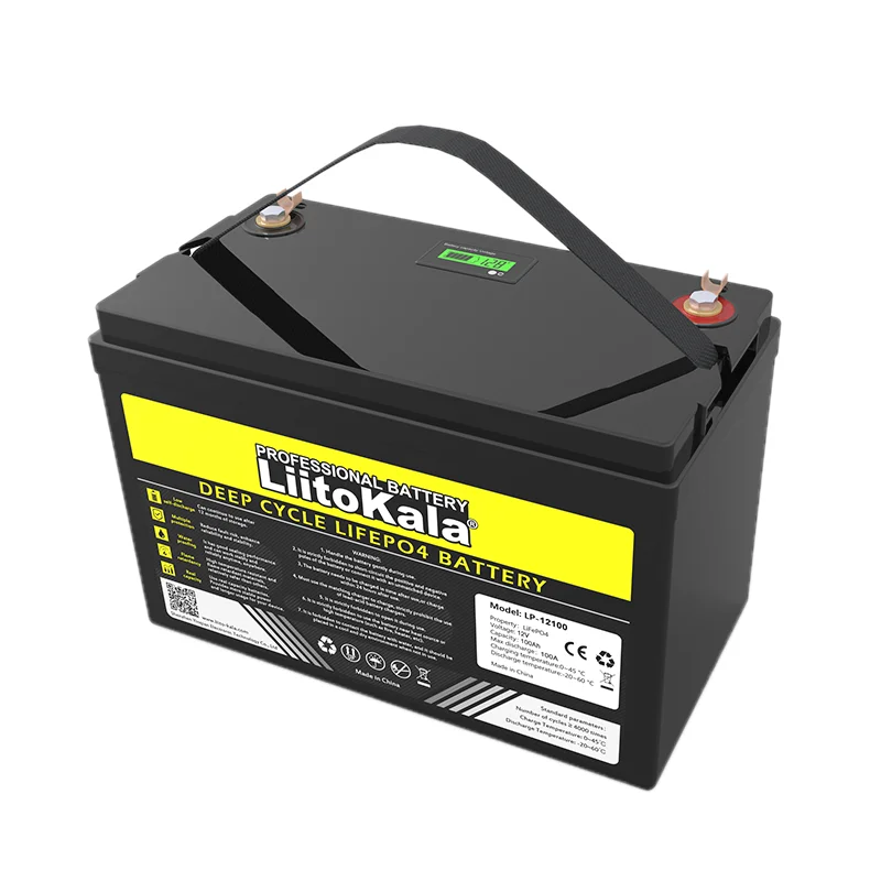 LiitoKala 12.8V 14.6v 100AH ​​Akumulator LiFePO4 12V Akumulatory litowo-żelazowo-fosforanowe Cykle falownik Zapalniczka samochodowa