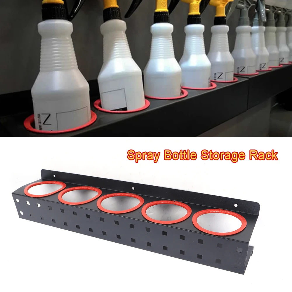 Spray Bottle Storage Rack Abrasive Material Hang Rail Detailing Tool Organizer Wall-mounted Watering Can Rack Multi-functionTool