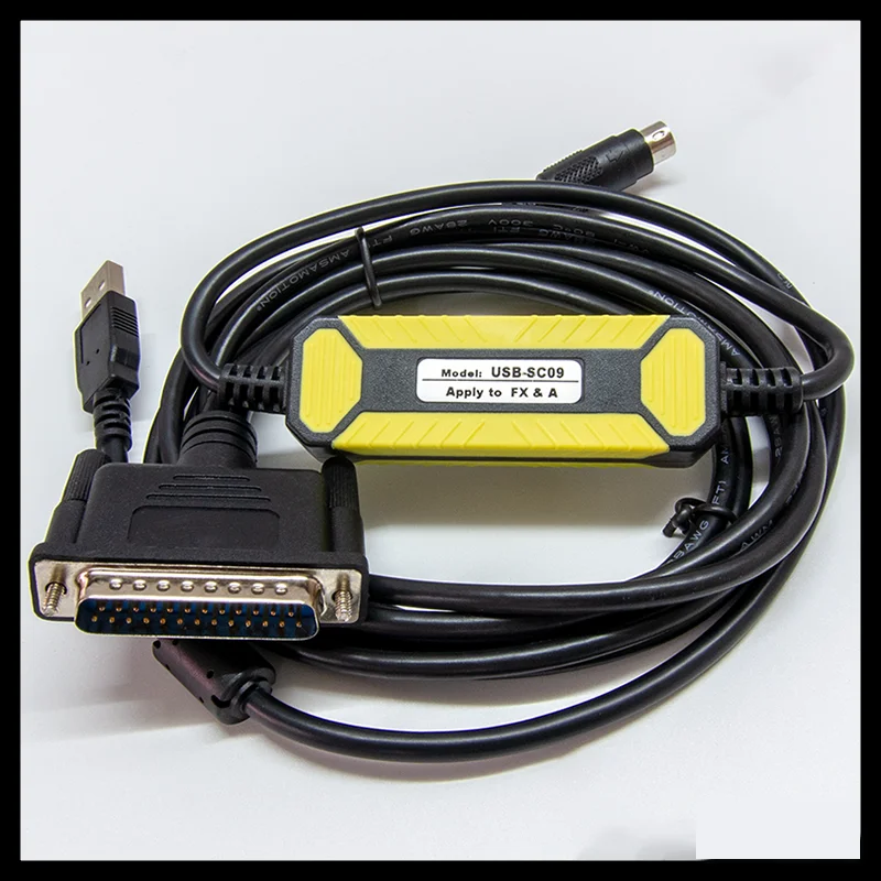 USB-SC09 PLC programming cable FX2N data cable FX3U program download cable RS422 nine pin round head