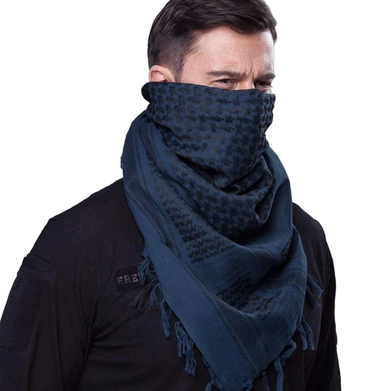 C.NEW S New Tactical Scarf Tassel Headband  Arab Men Women Keffiyeh Muslim Outdoor Winter Square Head Scarves Scarf