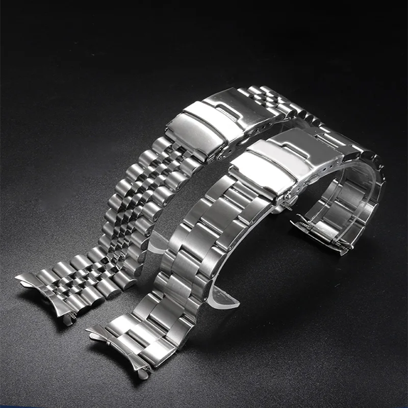 PEIYI Stainless Steel Watchband Men For Seiko No. 5 SRPD63K1 Series Arc Mouth Metal Bracelet 20 / 22mm