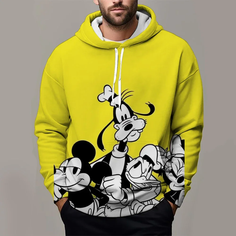بلوزات الخريف والشتاء بأكمام طويلة على طراز الهيب هوب ملابس رياضية للرجال والنساء بأنماط كرتونية ديزني
