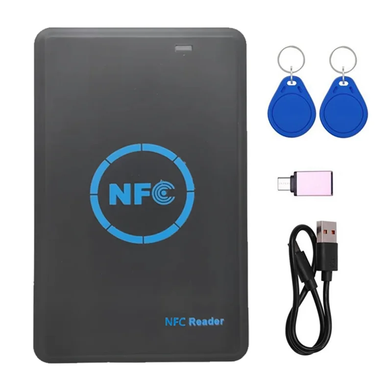 

A37T-5-диапазон NFC Smart Chip Reader/Writer + 2 брелокаCUID 125K 13,56M Копировальный аппарат HID Дубликатор Тег Клон ID IC Брелок Копия ключа