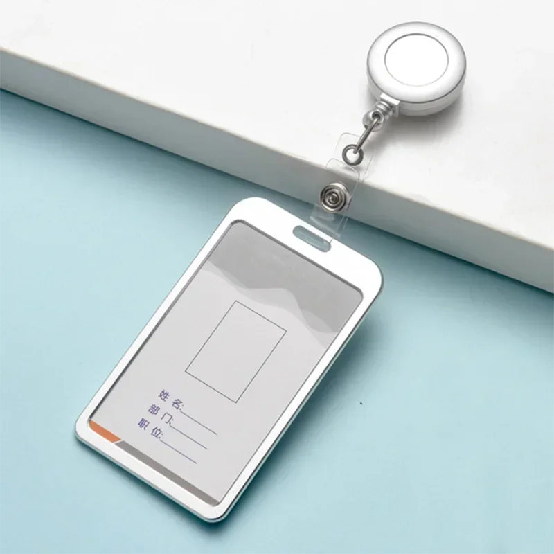 Women Men Card Holder Fashion Metal Retractable Business Credit Card Holders Bank ID Holders Badge Child Bus Card Cover Case