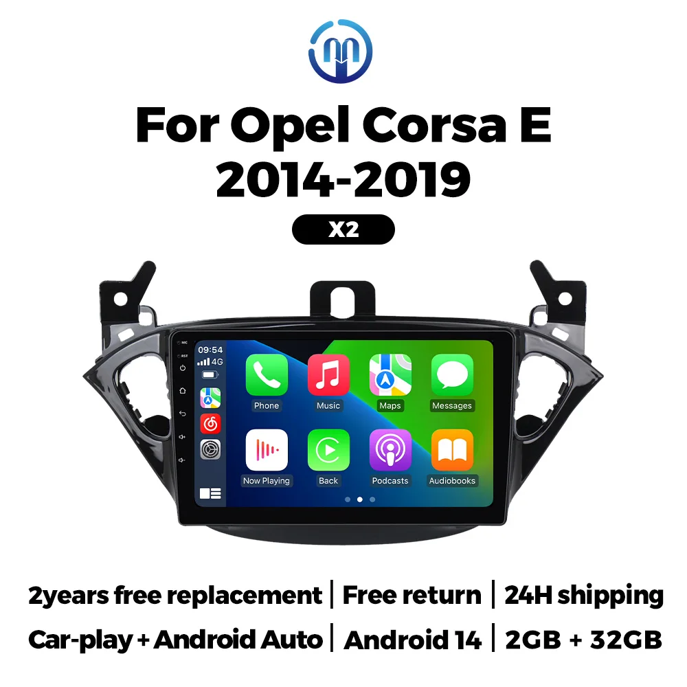 MEKEDE Draadloze CarPlay Android Autoradio voor Opel Adam 2013-2016 Opel Corsa E 2015-2019 Auto Multimedia Speler autoradio Stereo